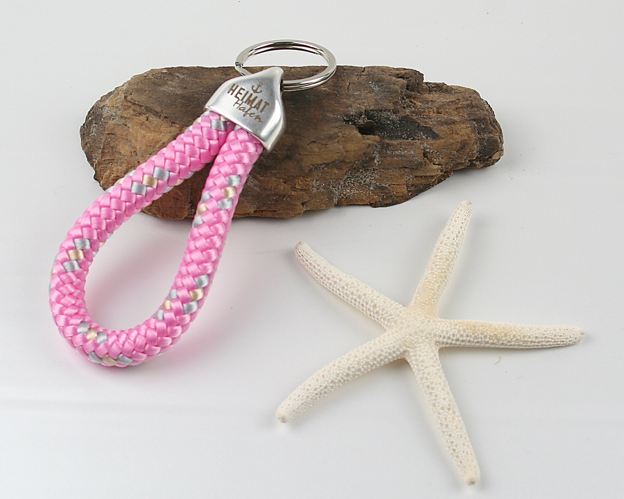 Schlüsselanhänger Gravur Heimathafen Segelseil 100 mm