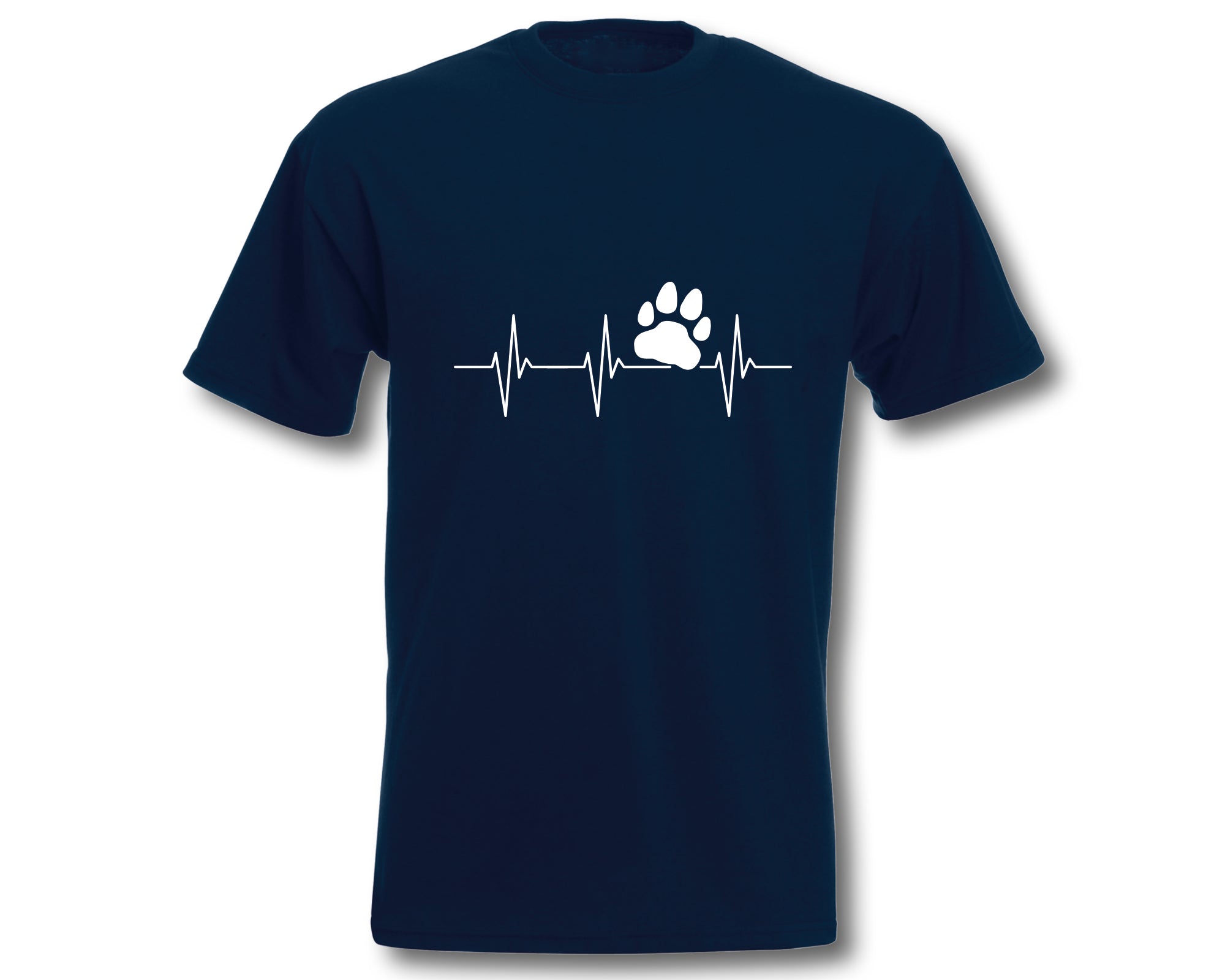 T-Shirt Herzschlag Pfote EKG Hund Tierliebe