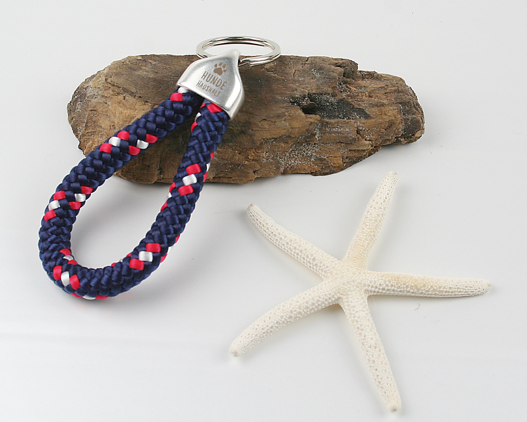 Schlüsselanhänger Gravur Hundehaushalt Segelseil 100 mm