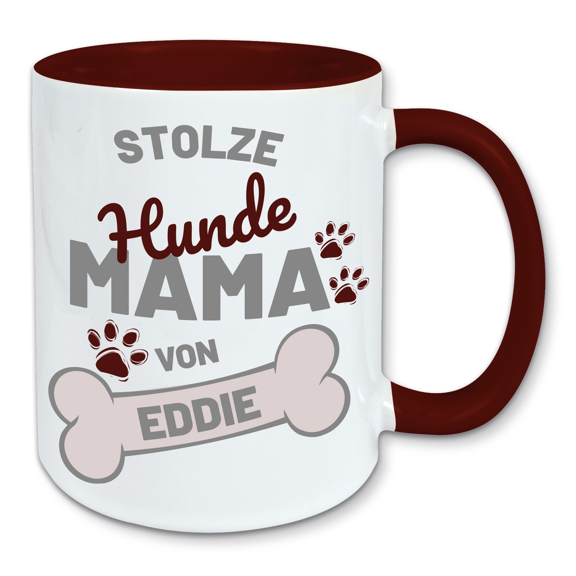 Tasse, Kaffeebecher, stolze Hunde Mama personalisiert mit Namen