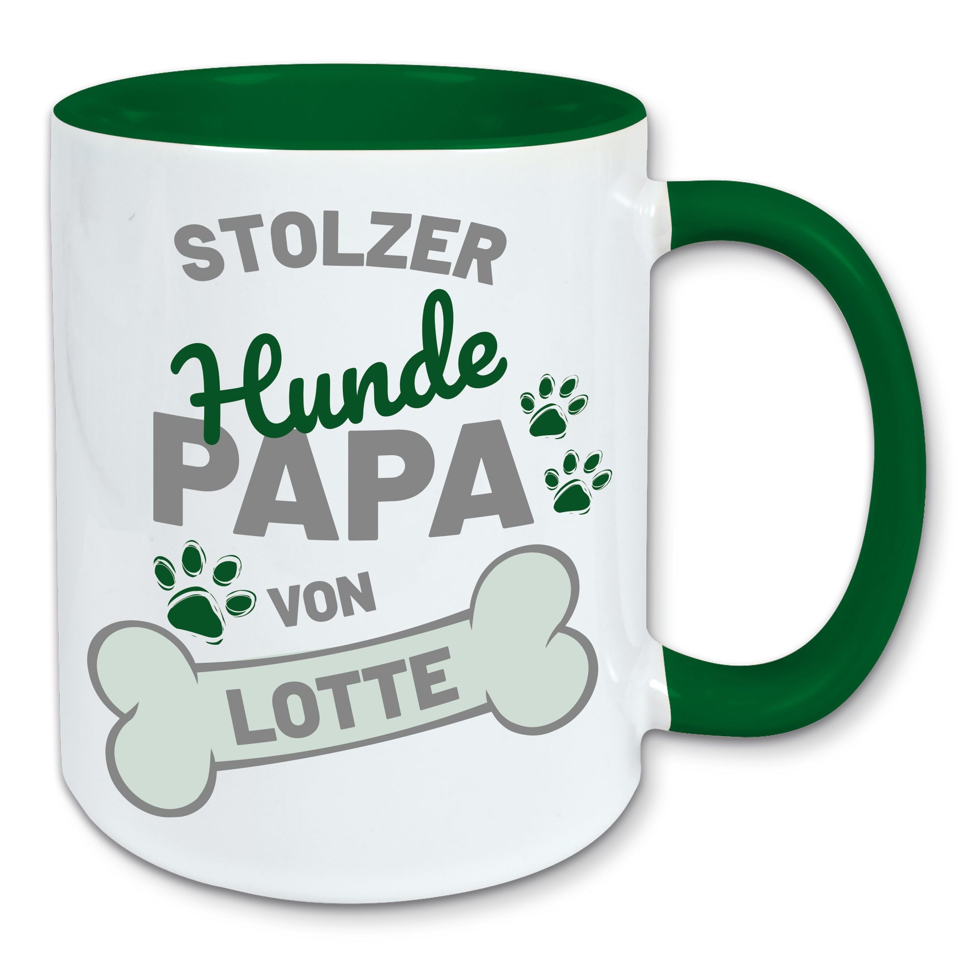 Tasse, Kaffeebecher, stolzer Hunde Papa personalisiert mit Namen