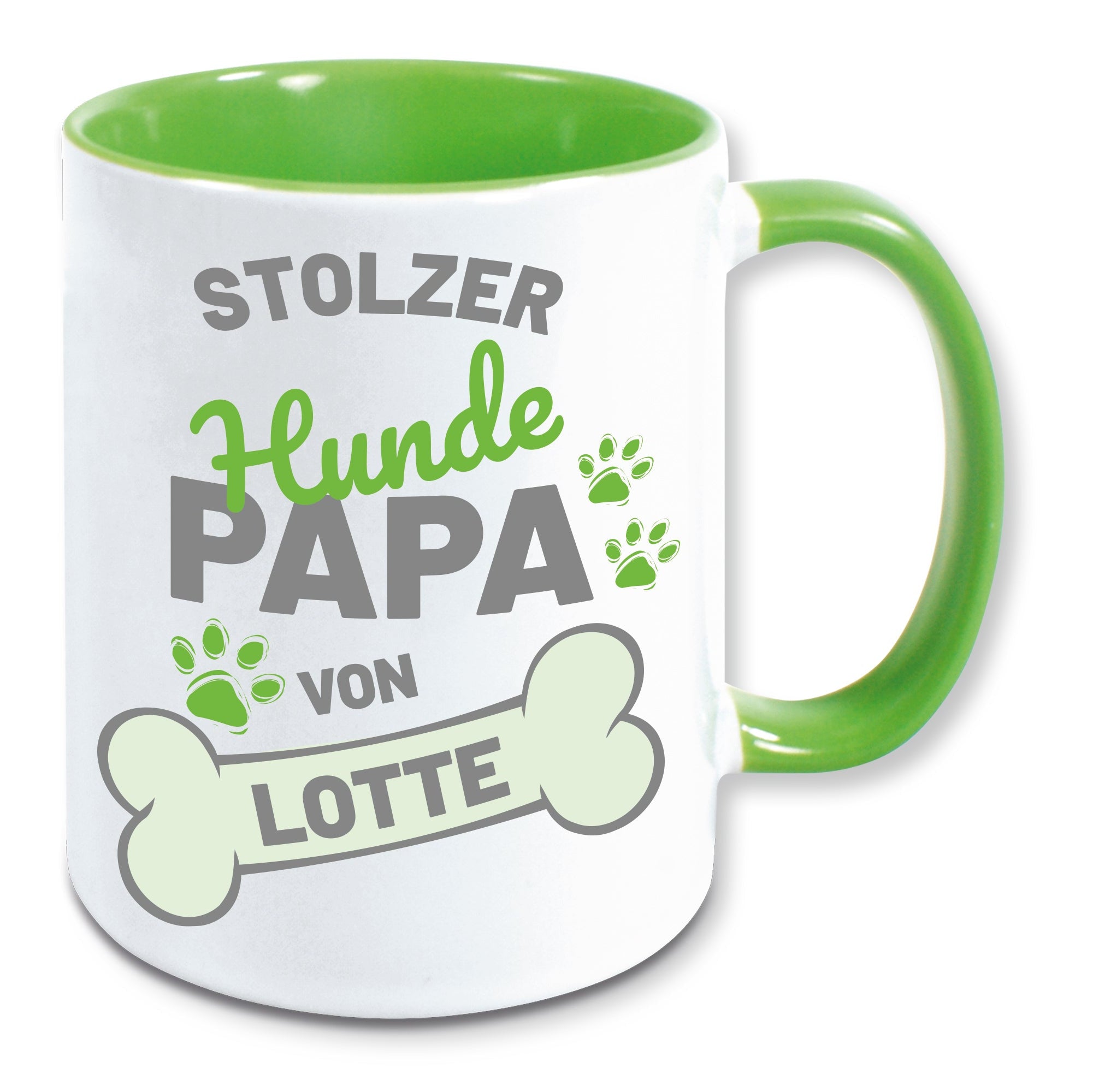 Tasse, Kaffeebecher, stolzer Hunde Papa personalisiert mit Namen