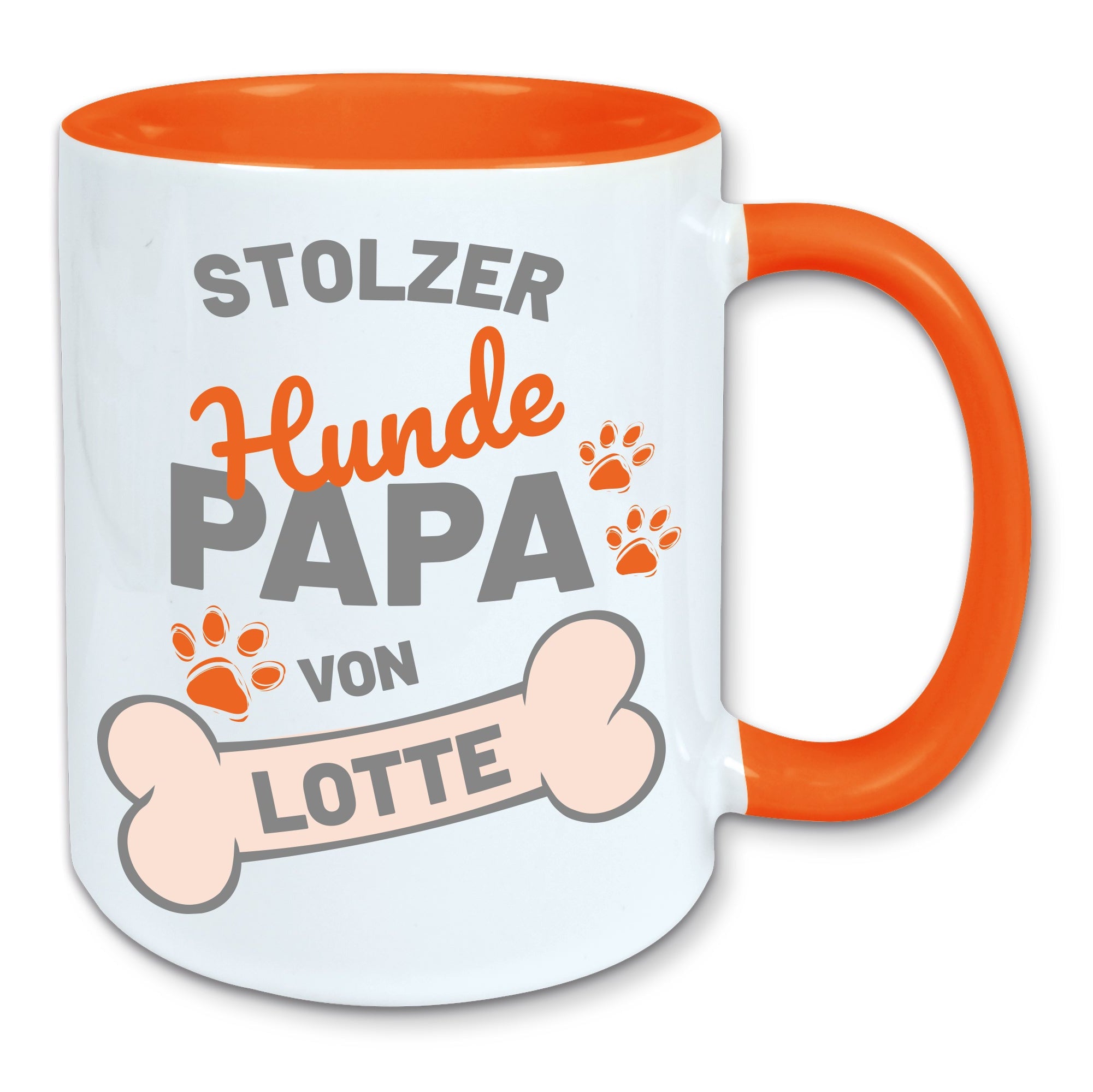 Tasse, Kaffeebecher, stolzer Hunde Papa personalisiert mit Namen