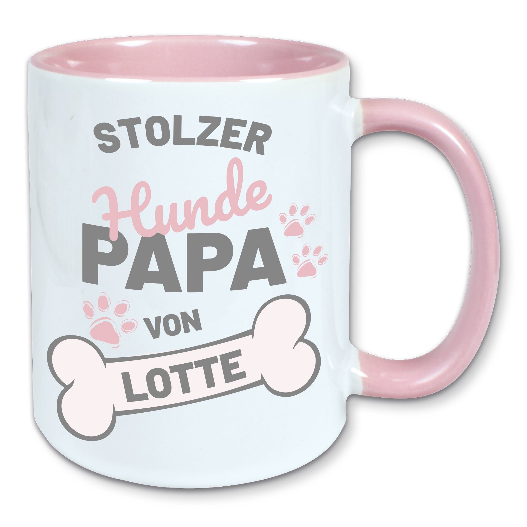 Tasse, Kaffeebecher, stolzer Hunde Papa personalisiert mit Namen