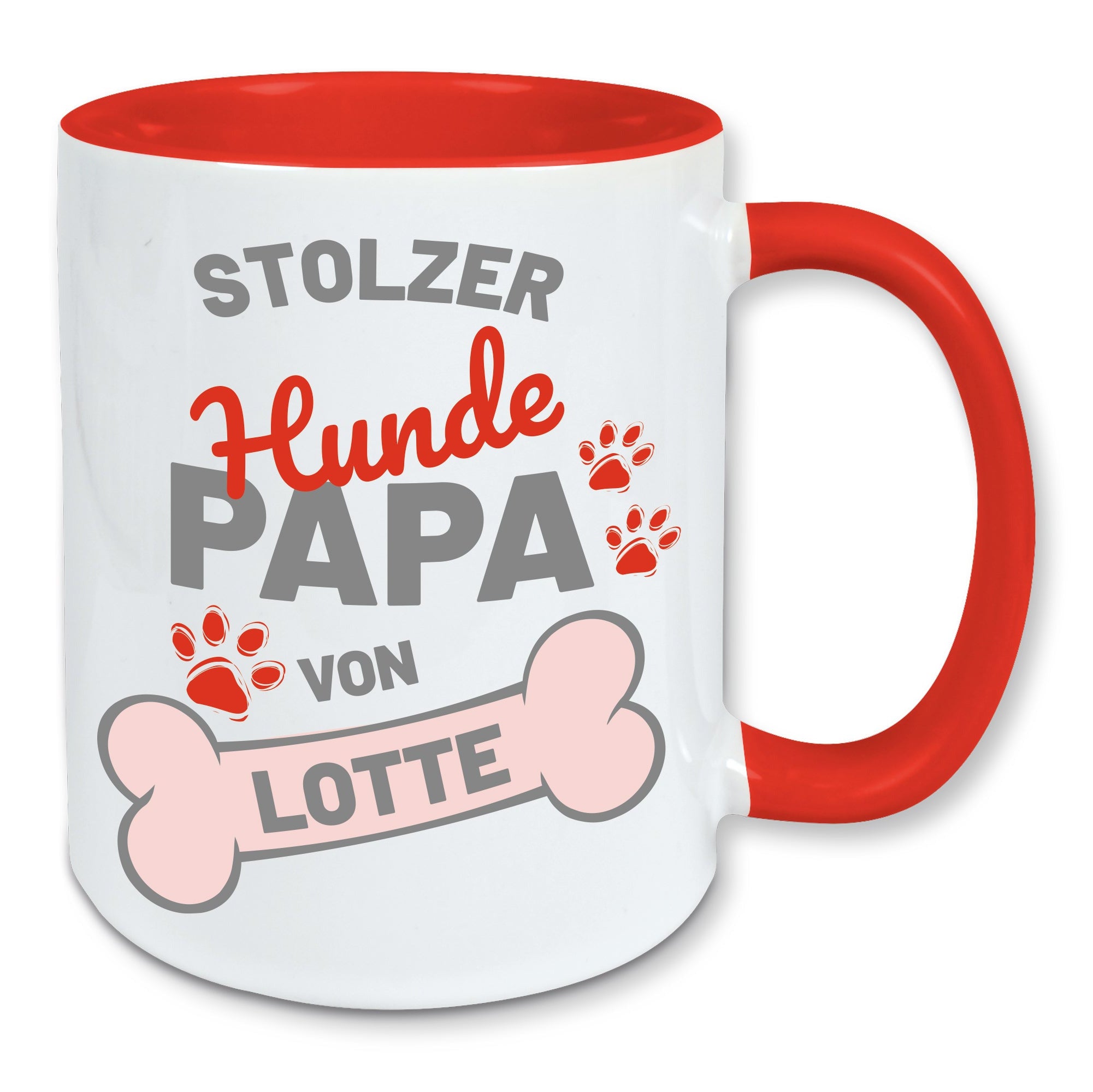 Tasse, Kaffeebecher, stolzer Hunde Papa personalisiert mit Namen
