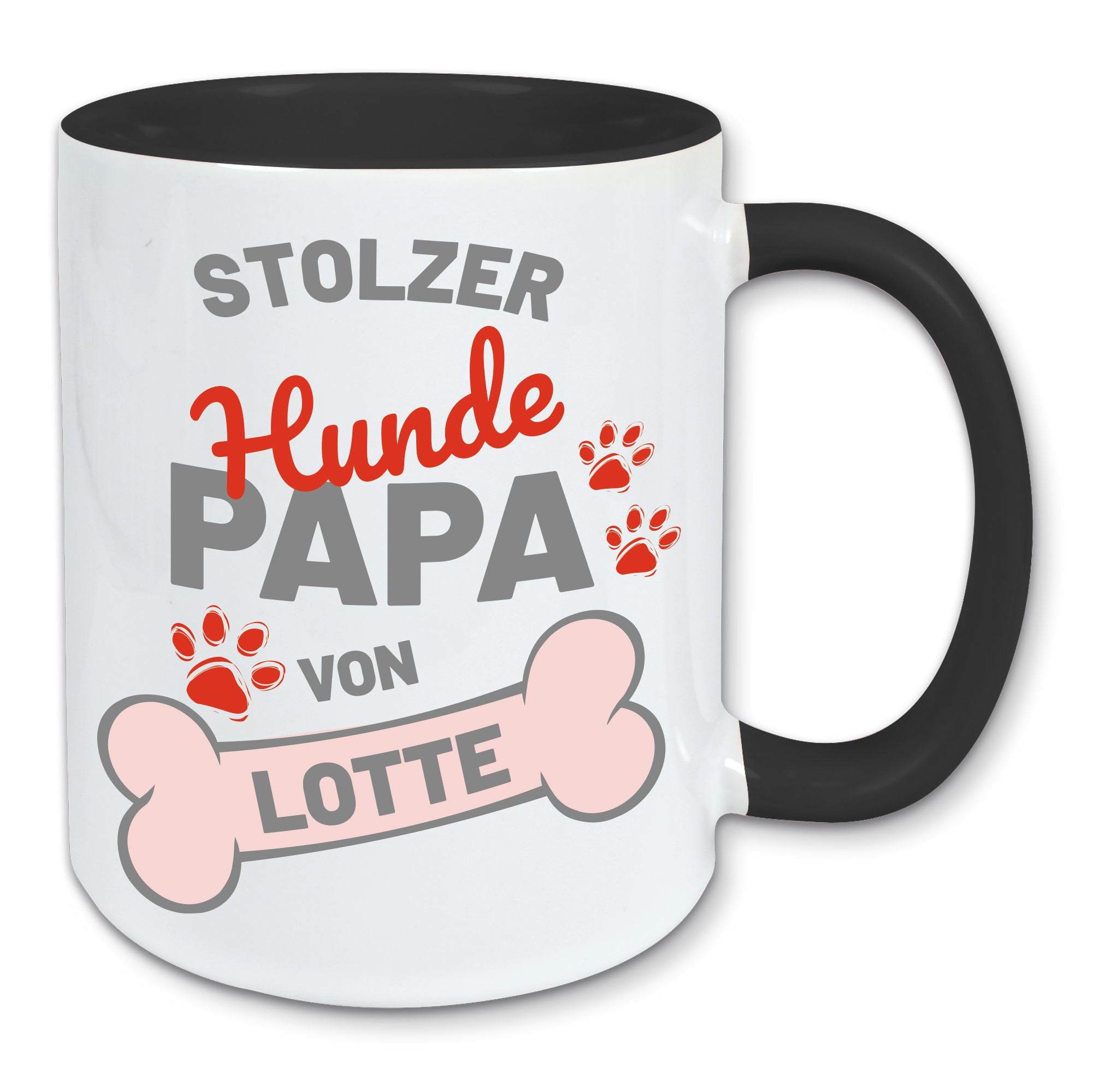 Tasse, Kaffeebecher, stolzer Hunde Papa personalisiert mit Namen