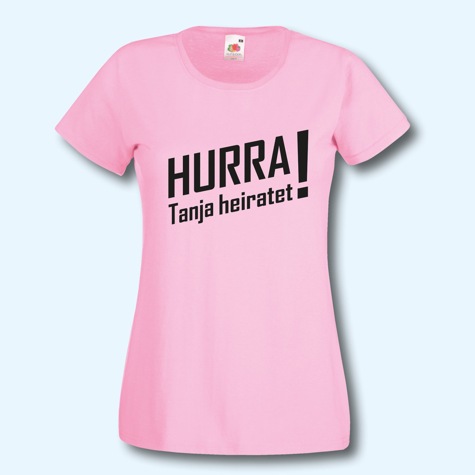 T-Shirt, JGA Hurra ... heiratet, Junggesellenabschied, Wunschname