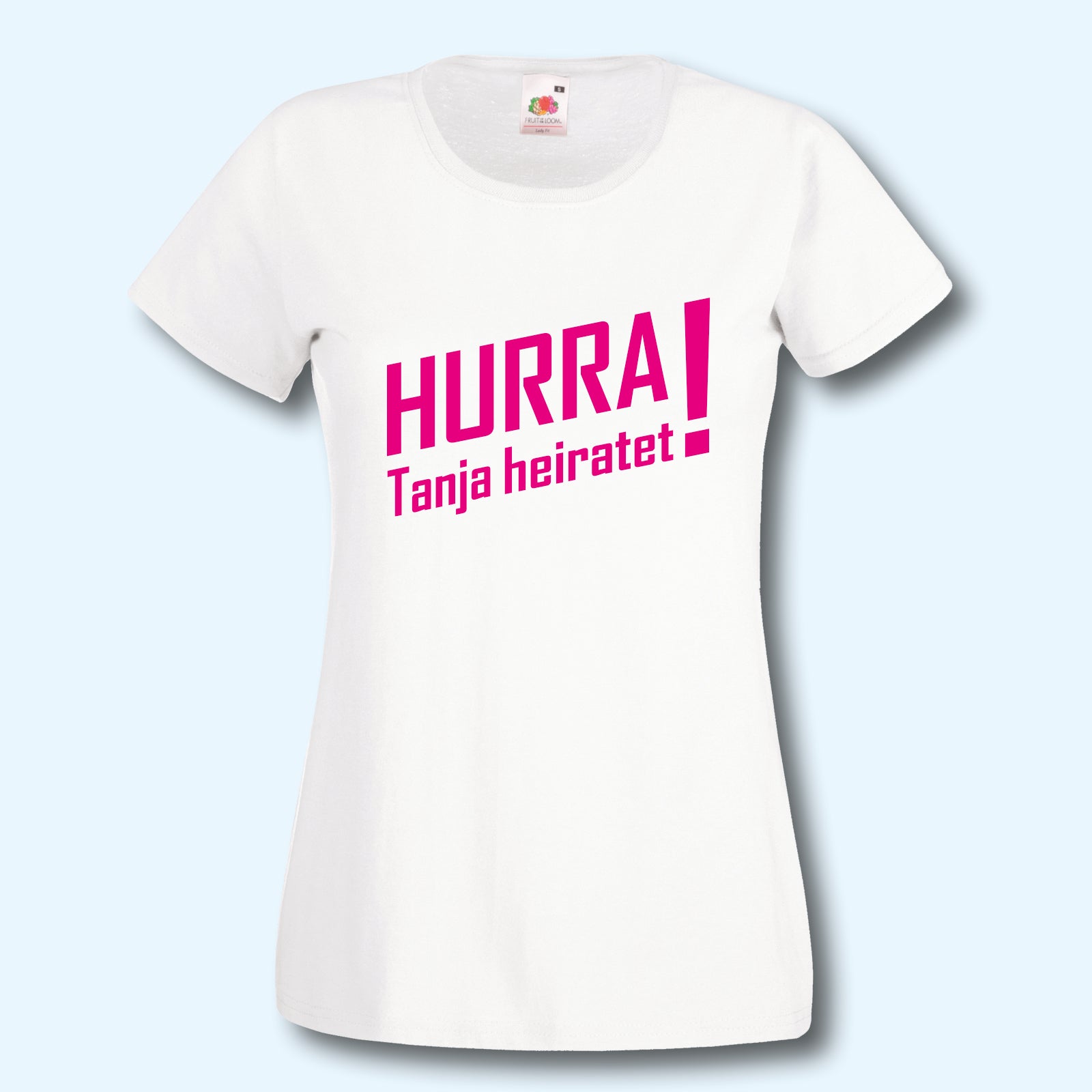T-Shirt, JGA Hurra ... heiratet, Junggesellenabschied, Wunschname
