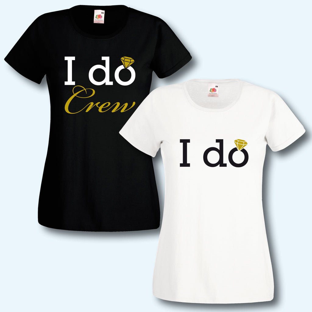 T-Shirt, JGA Team Braut, I do crew, Gold Edition, Junggesellinnenabschied