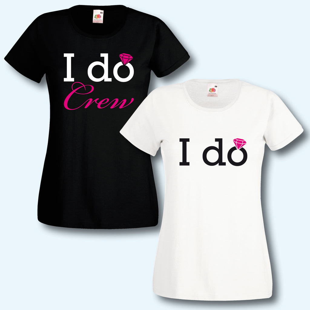 T-Shirt, JGA Team Braut, I do crew, Pink Edition, Junggesellinnenabschied