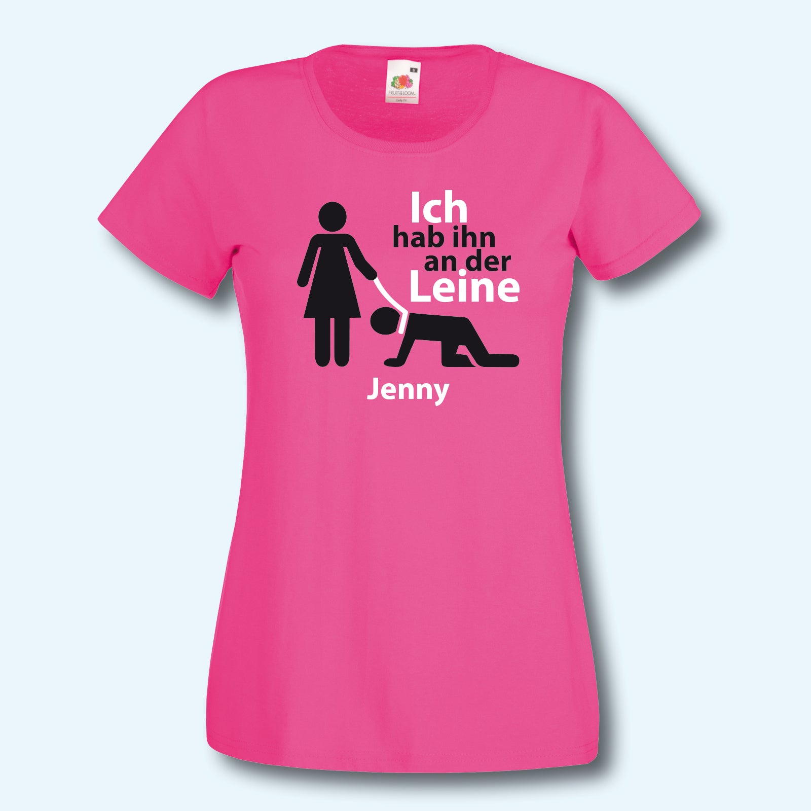 T-Shirt, JGA jetzt kommt er an die Leine, Junggesellinnenabschied, Wunschname