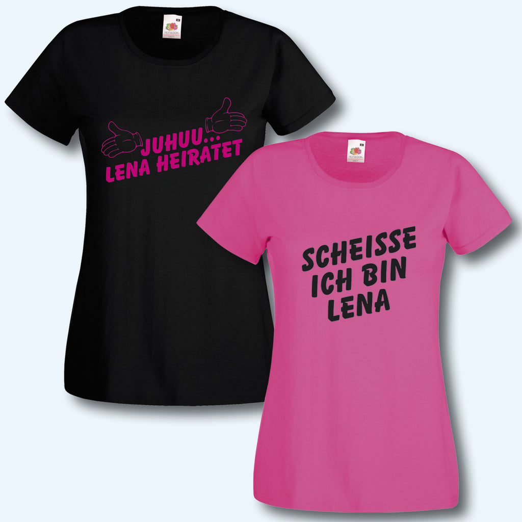 T-Shirt, JGA Juhu ... heiratet, Junggesellenabschied, Wunschname