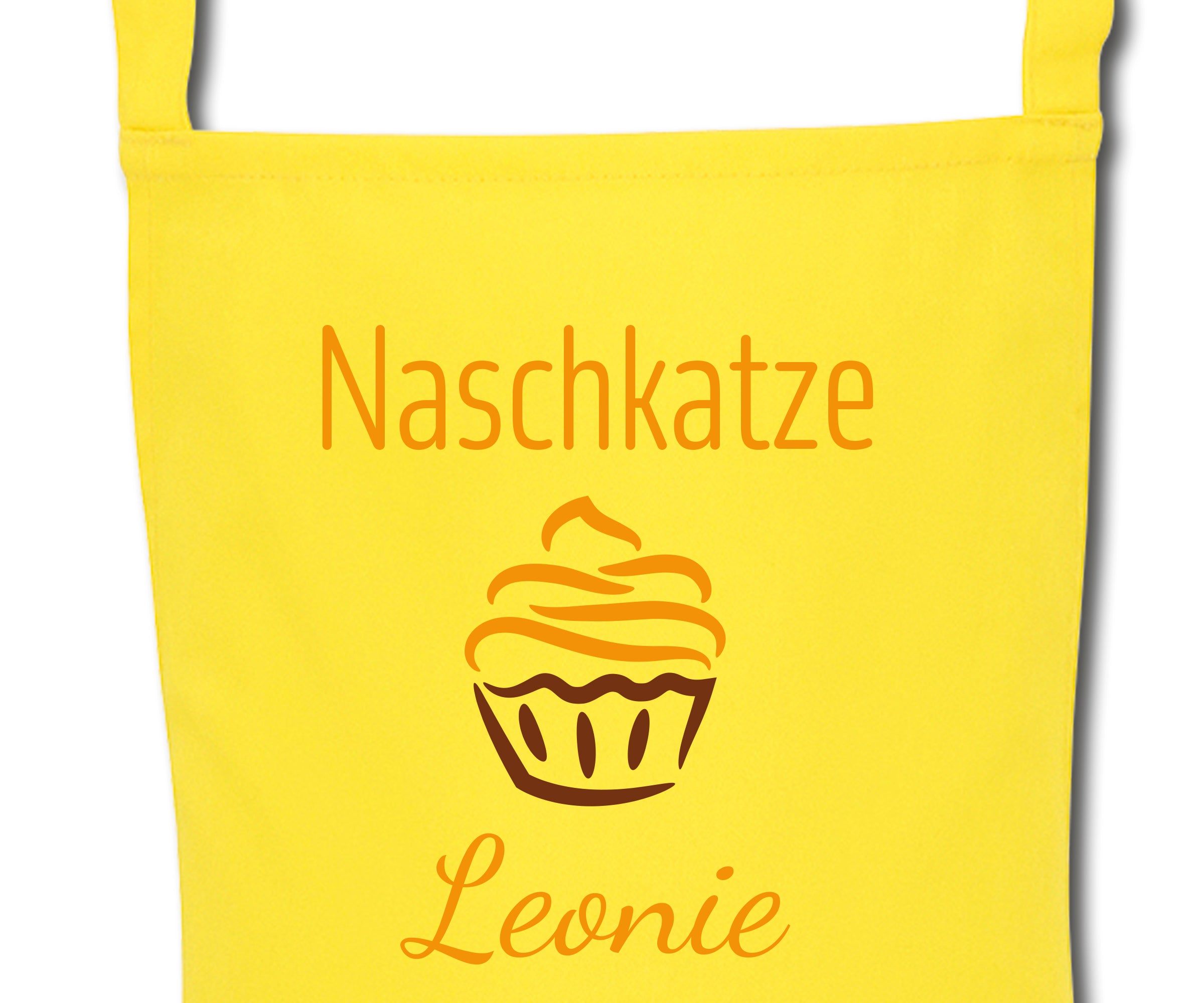 Schürze für Kinder Naschkatze personalisiert mit Namen Wunschname Kochschürze Küchenschürze