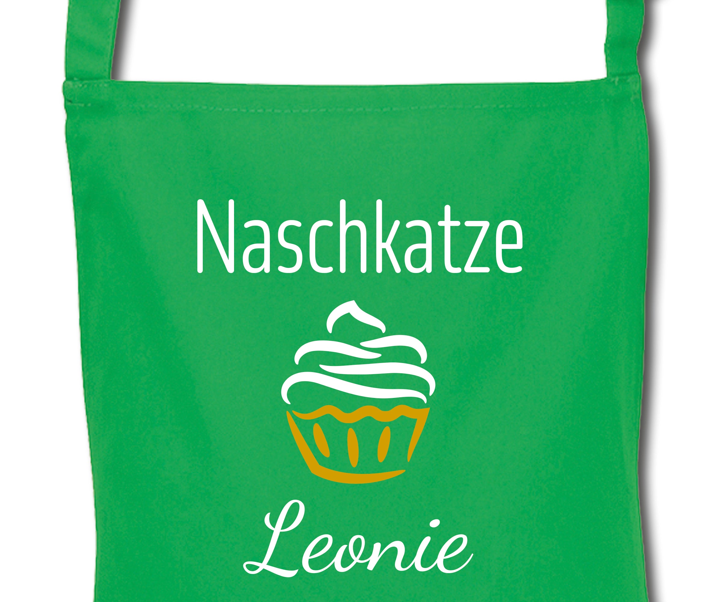 Schürze für Kinder Naschkatze personalisiert mit Namen Wunschname Kochschürze Küchenschürze
