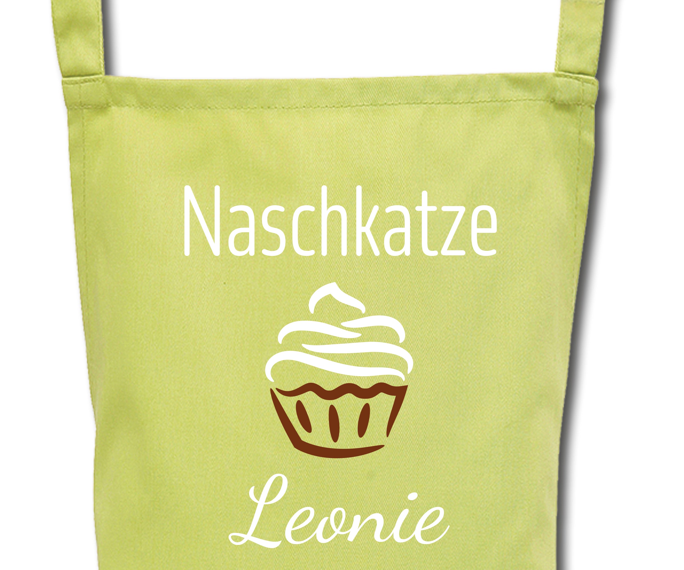 Schürze für Kinder Naschkatze personalisiert mit Namen Wunschname Kochschürze Küchenschürze