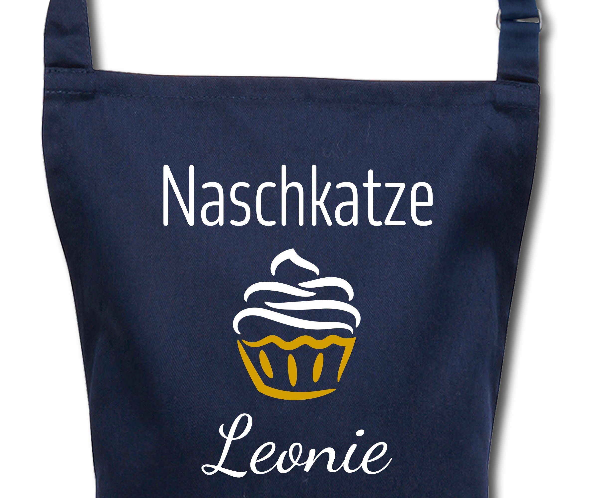 Schürze für Kinder Naschkatze personalisiert mit Namen Wunschname Kochschürze Küchenschürze