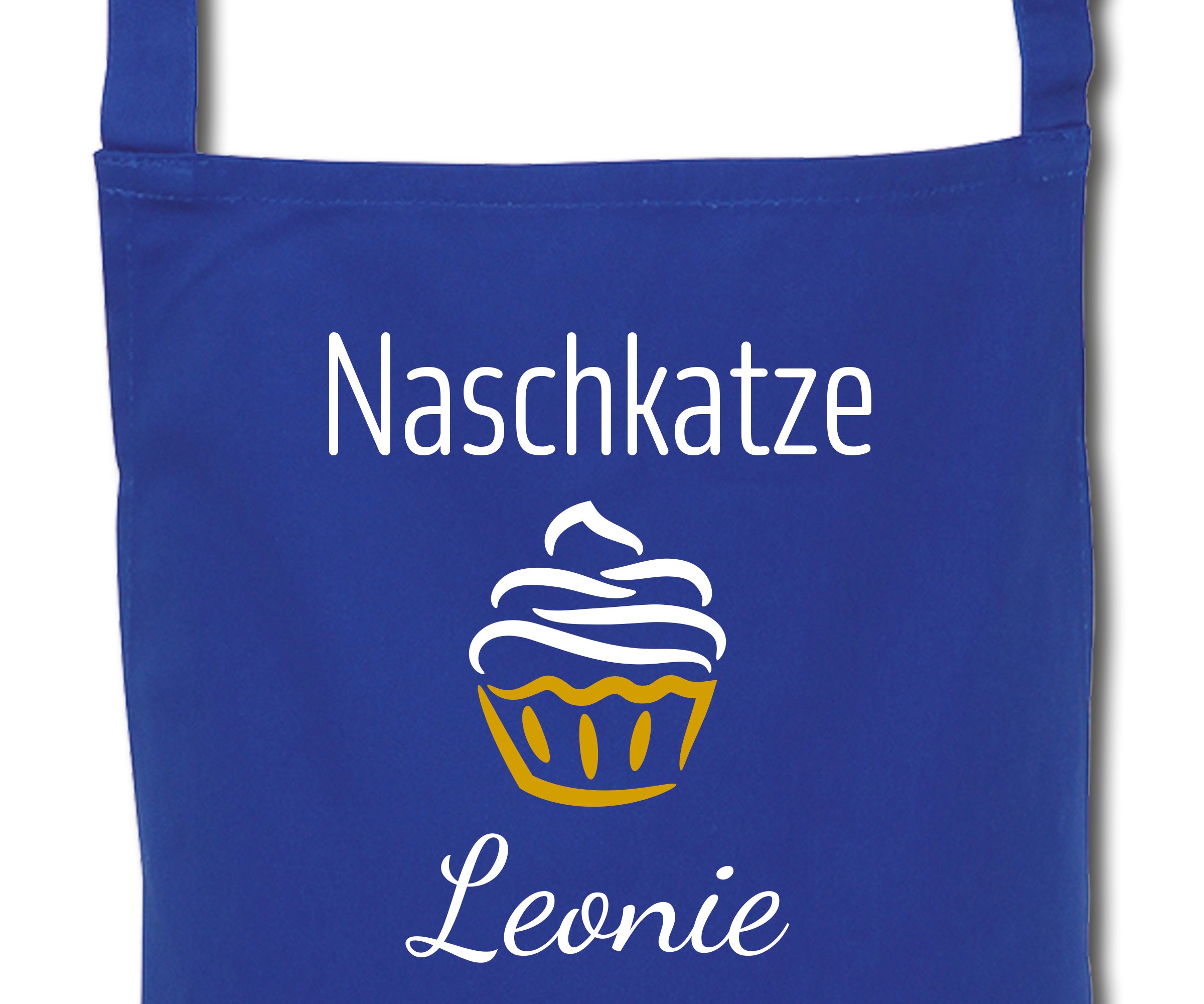 Schürze für Kinder Naschkatze personalisiert mit Namen Wunschname Kochschürze Küchenschürze