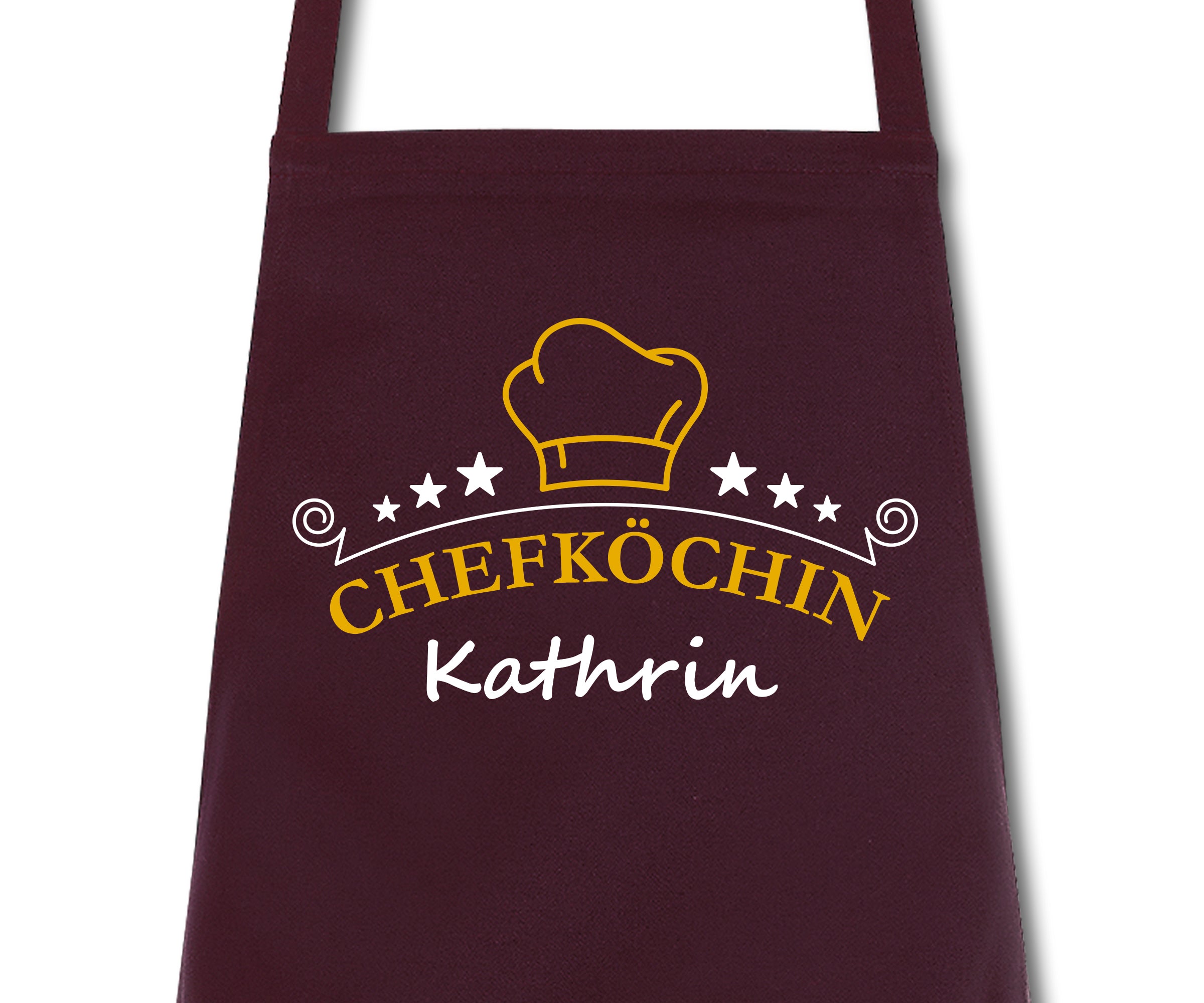 Schürze Damen Chefköchin mit Namen Wunschnamen Kochschürze Grillschürze Küchenschürze personalisiert