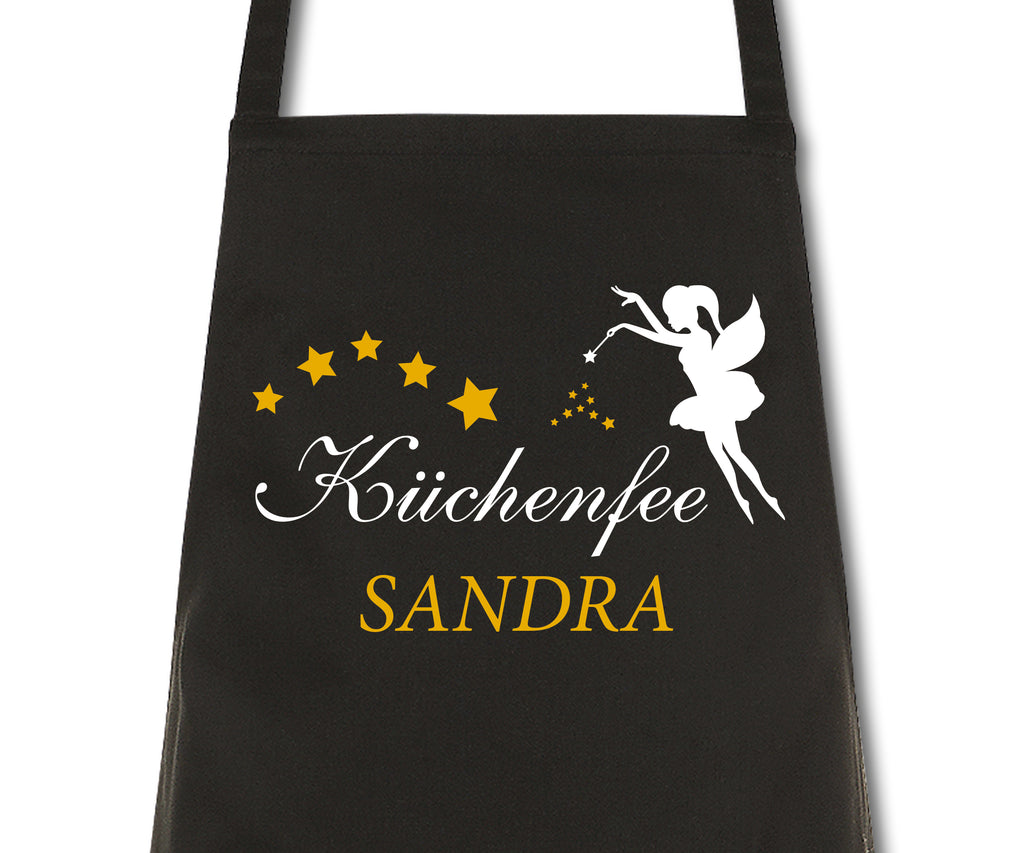 Schürze Damen Küchenfee mit Namen Wunschnamen Kochschürze Grillschürze Küchenschürze personalisiert