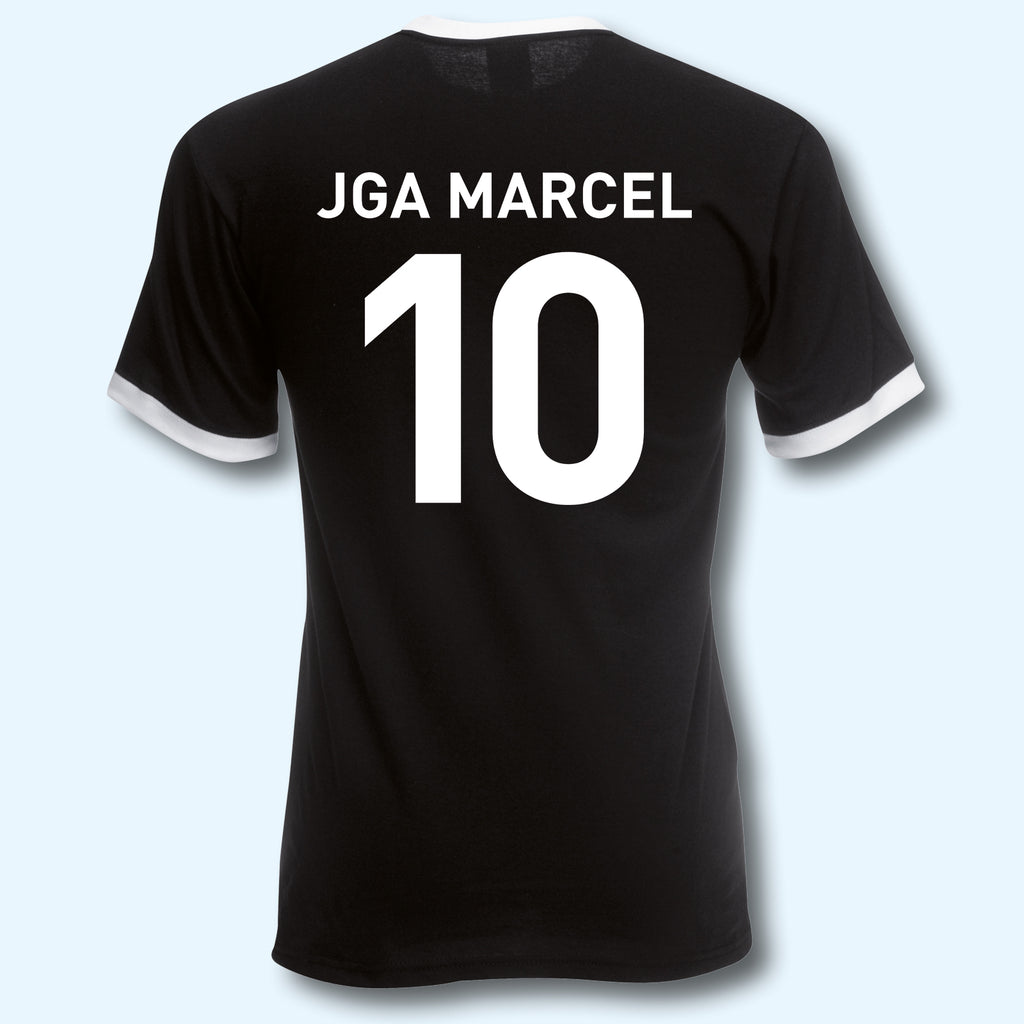 T-Shirt Trikot Retro-Shirt, JGA Auswärtstour, Junggesellenabschied, Fußball, Wunschname