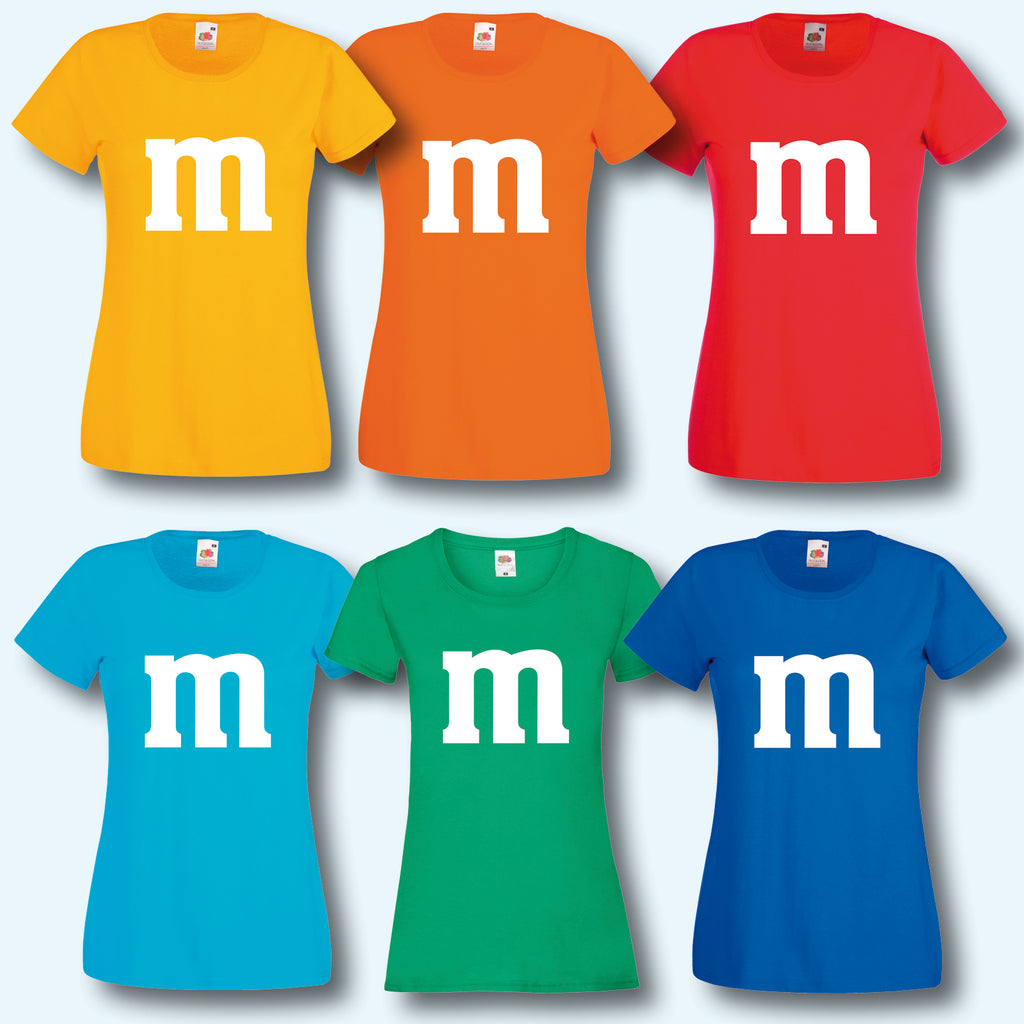 T-Shirt Damen M&M Kostüm Karneval Fasching Gruppenkostüm
