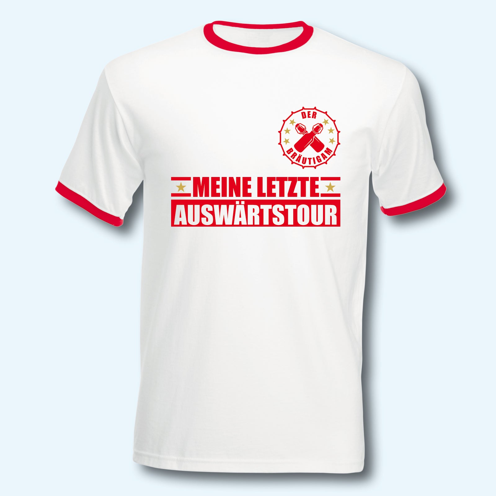 T-Shirt Trikot Retro-Shirt, JGA Auswärtstour, Junggesellenabschied, Fußball, Wunschname