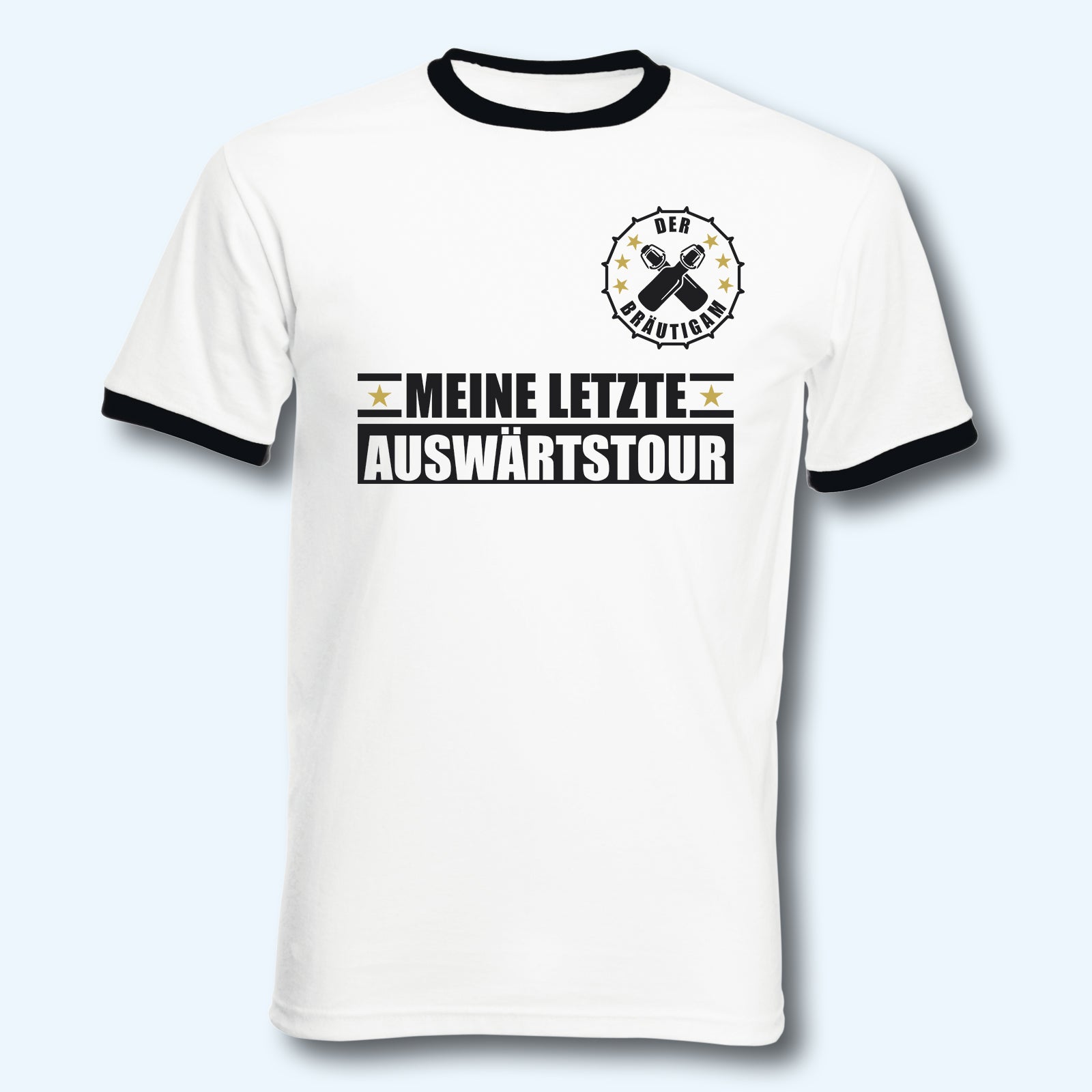 T-Shirt Trikot Retro-Shirt, JGA Auswärtstour, Junggesellenabschied, Fußball, Wunschname