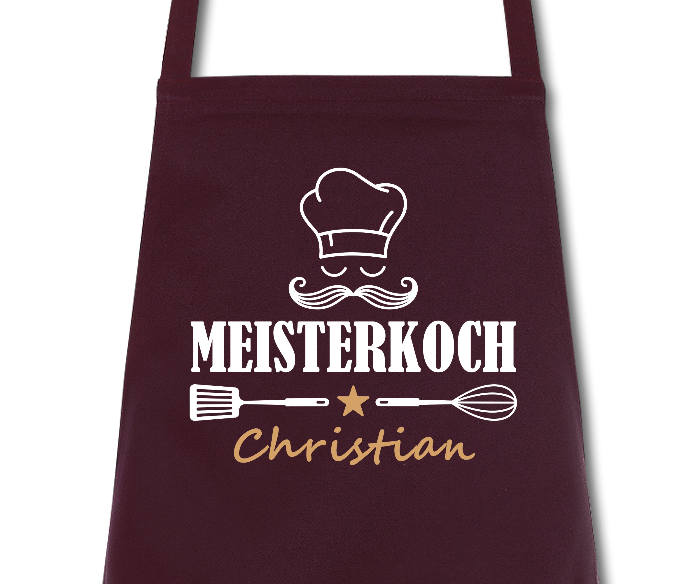 Schürze Männer Meisterkoch mit Namen Wunschnamen Kochschürze Grillschürze Küchenschürze personalisiert