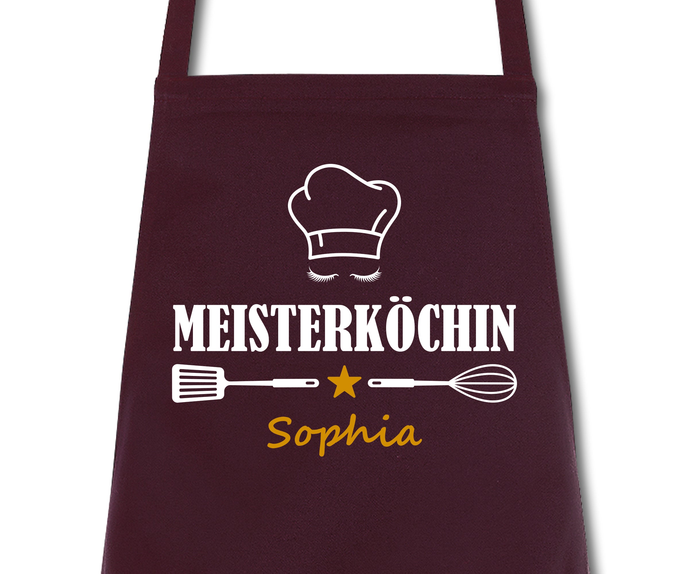 Schürze Damen Meisterköchin mit Namen Wunschnamen Kochschürze Grillschürze Küchenschürze personalisiert