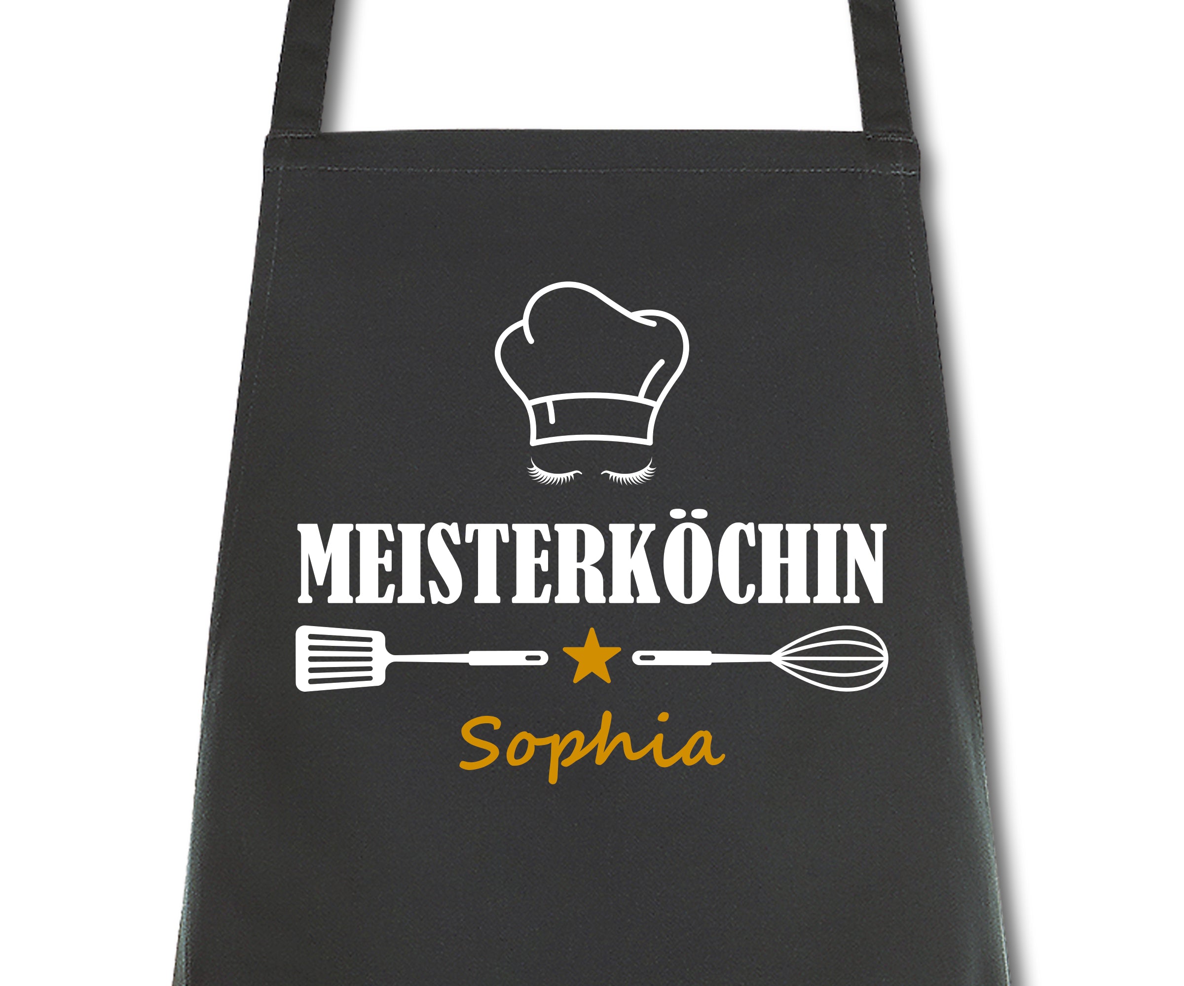 Schürze Damen Meisterköchin mit Namen Wunschnamen Kochschürze Grillschürze Küchenschürze personalisiert