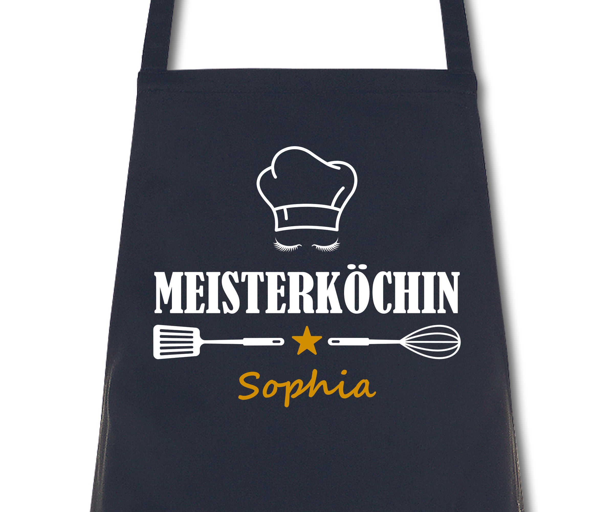 Schürze Damen Meisterköchin mit Namen Wunschnamen Kochschürze Grillschürze Küchenschürze personalisiert