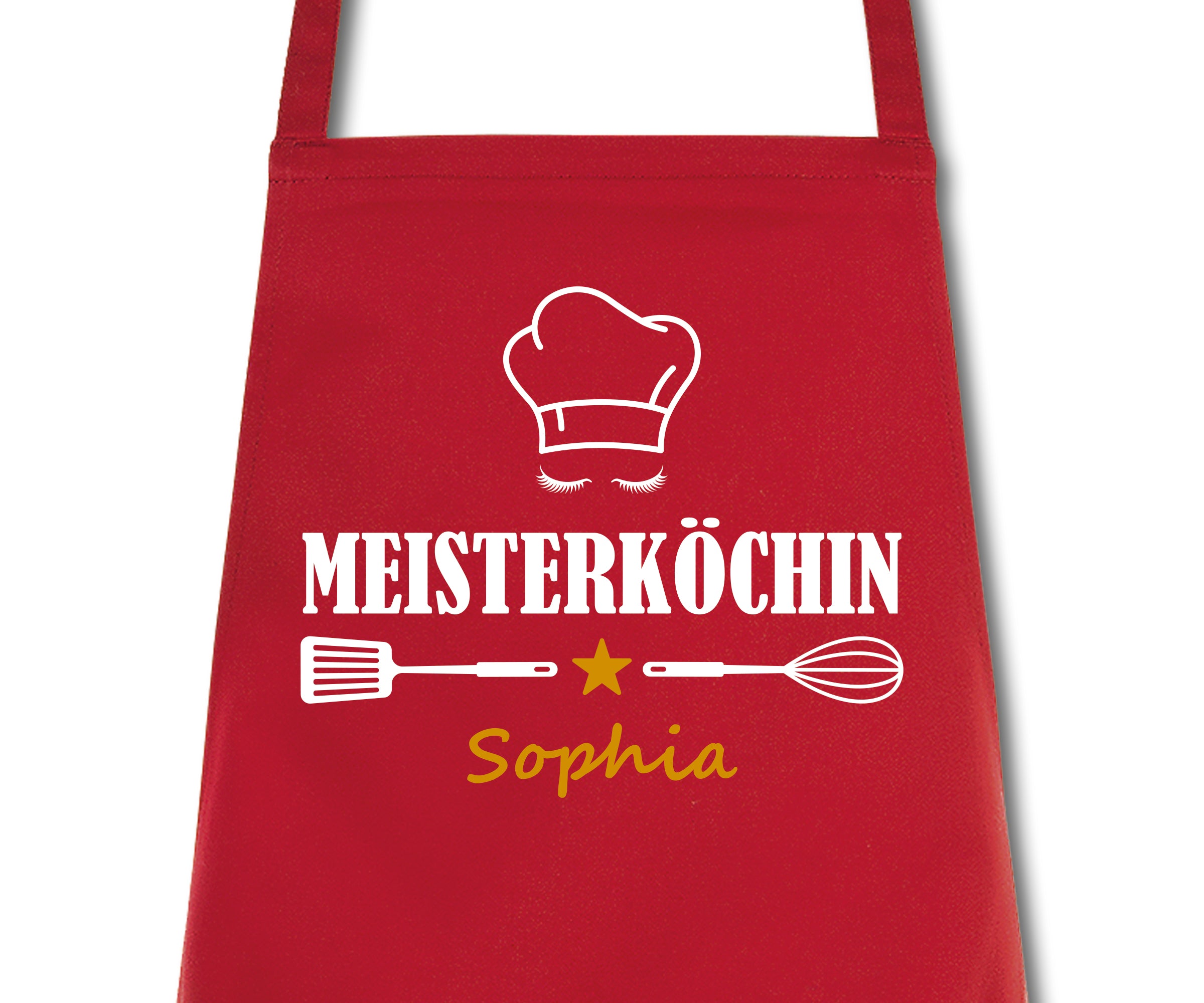 Schürze Damen Meisterköchin mit Namen Wunschnamen Kochschürze Grillschürze Küchenschürze personalisiert