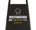 Schürze Damen Meisterköchin mit Namen Wunschnamen Kochschürze Grillschürze Küchenschürze personalisiert
