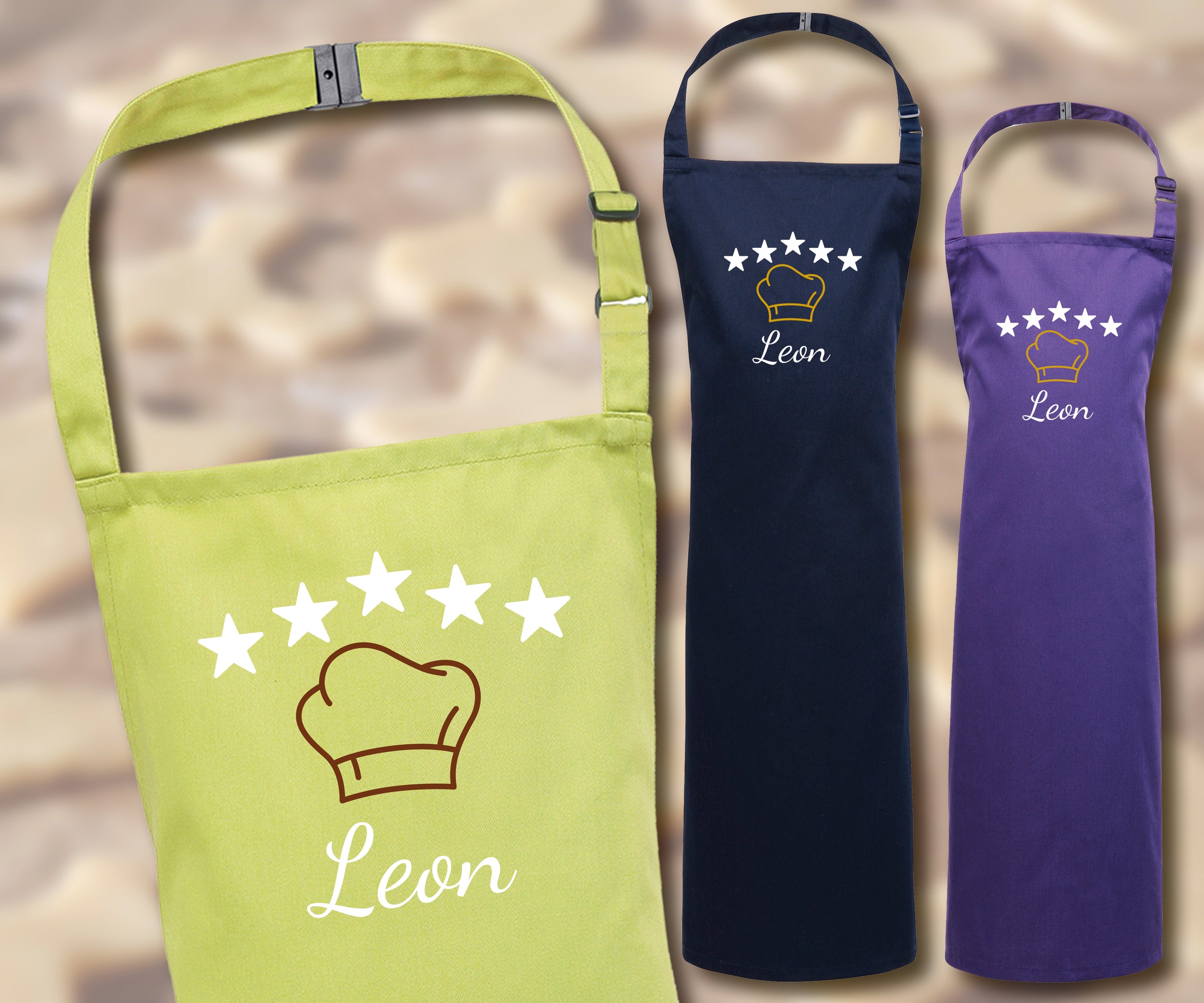 Schürze für Kinder personalisiert mit Namen Wunschname Kochschürze Küchenschürze