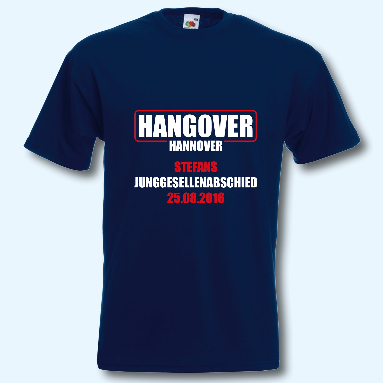 T-Shirt, JGA Junggesellenabschied, Hangover mit Wunschtext