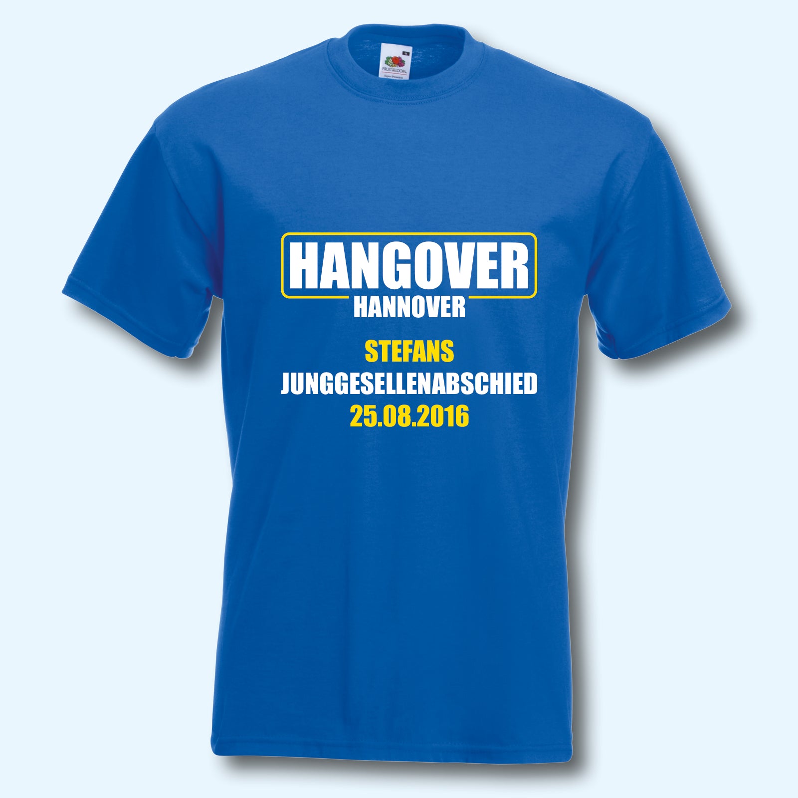 T-Shirt, JGA Junggesellenabschied, Hangover mit Wunschtext