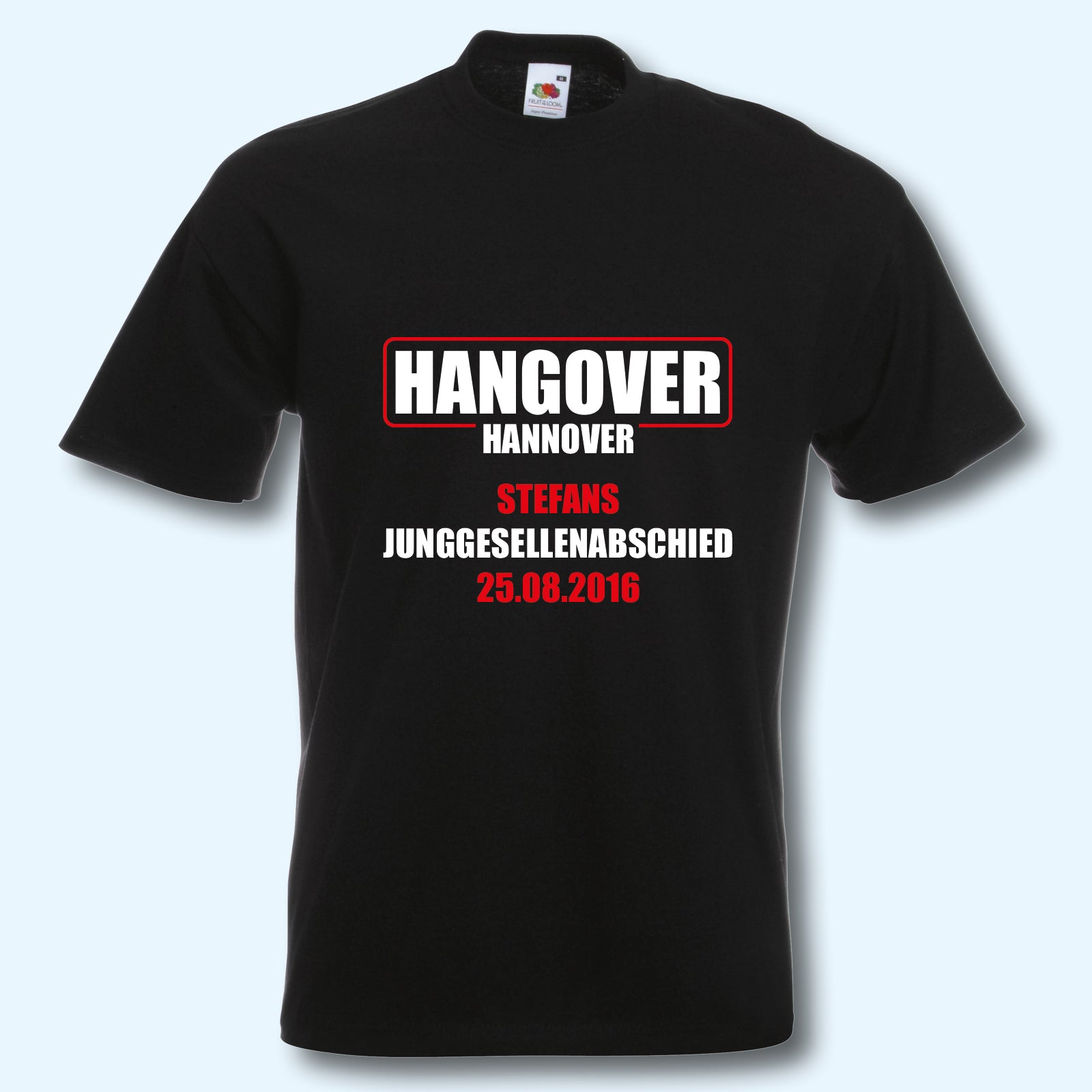 T-Shirt, JGA Junggesellenabschied, Hangover mit Wunschtext