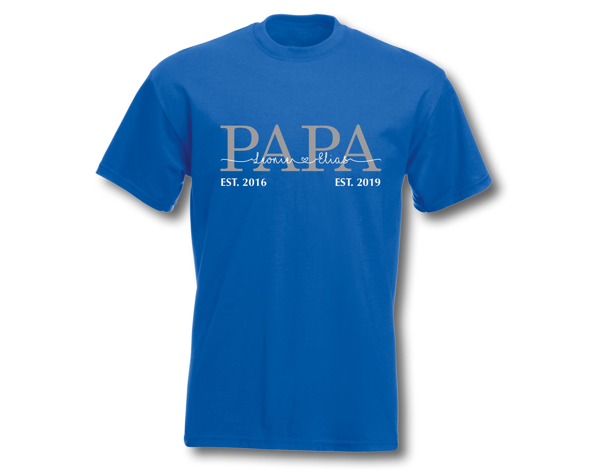 T-Shirt Herren personalisiert Papa mit Namen und Geburtsjahren der Kinder