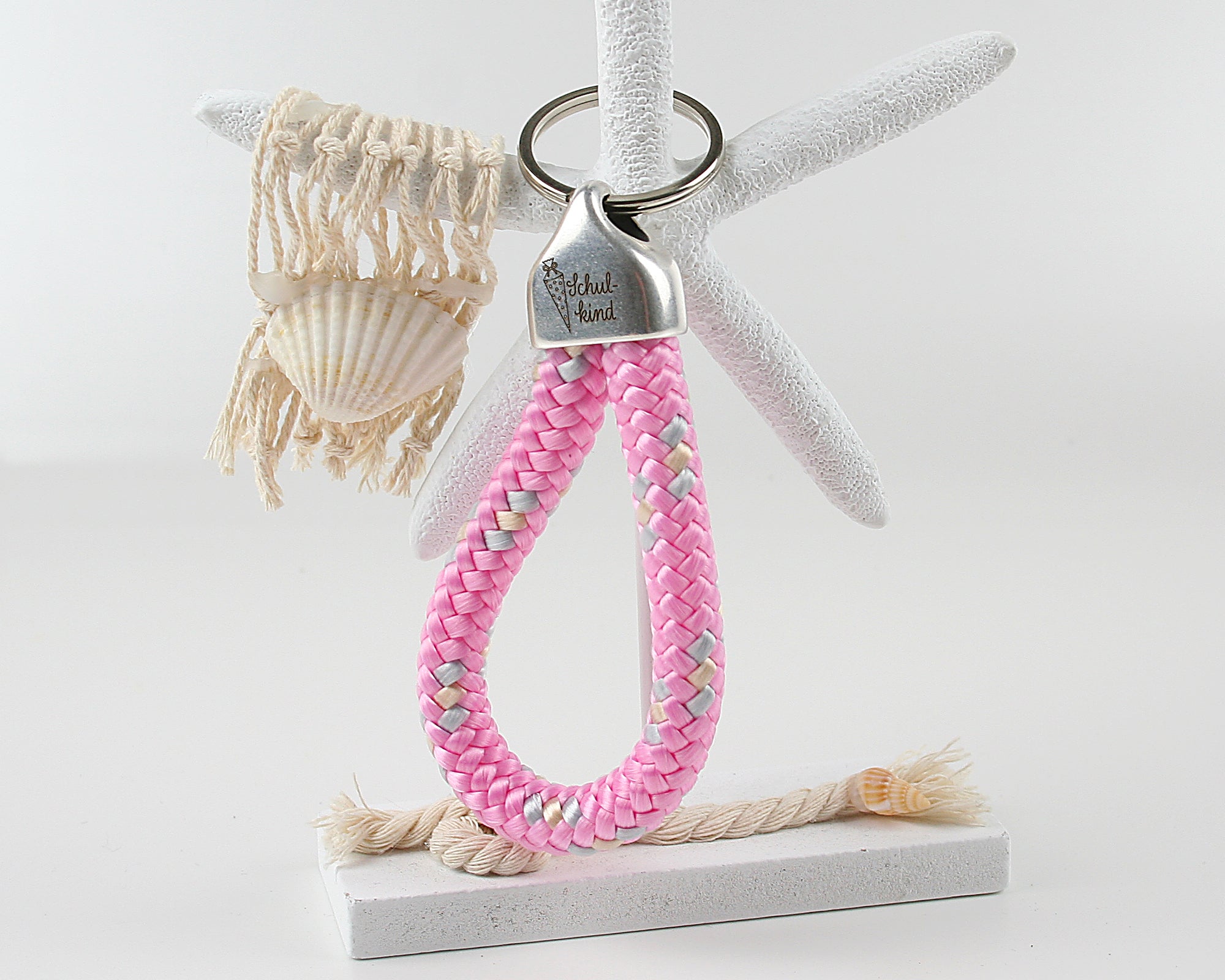 Schlüsselanhänger Gravur Schulkind Segelseil 100 mm