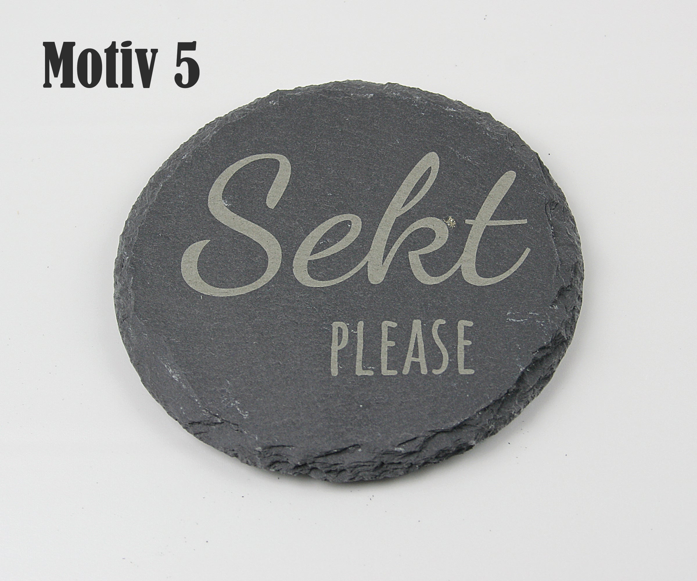 Untersetzer Schiefer - Sekt-Sprüche - Geschenkidee - Laser Gravur personalisiert