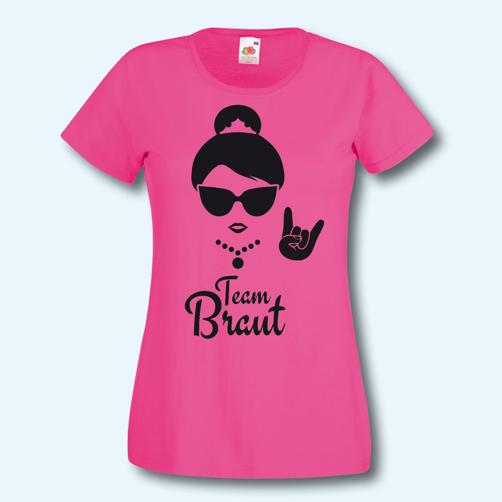 T-Shirt, JGA Team Braut Hipster, Black/White Edition, Junggesellinnenabschied