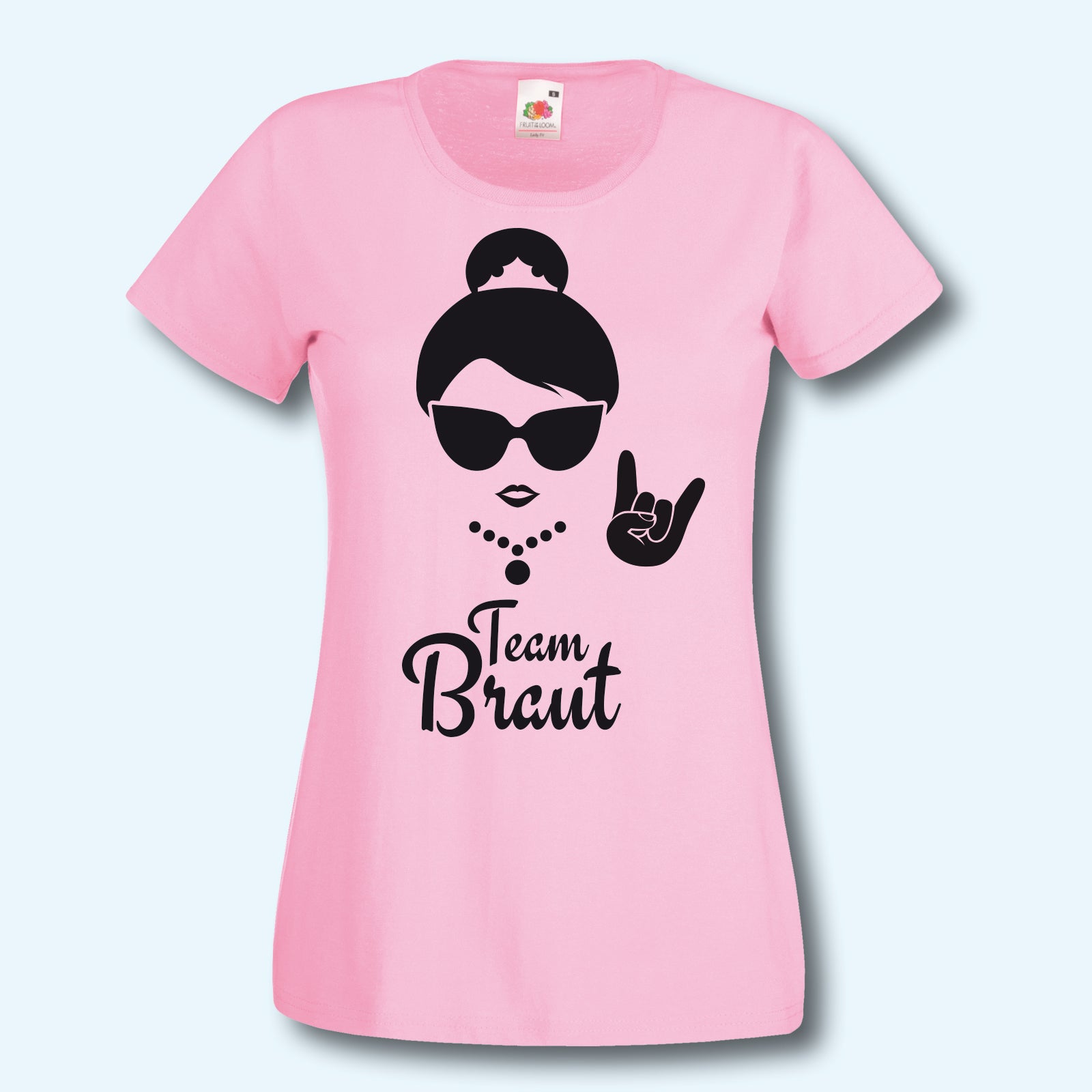 T-Shirt, JGA Team Braut Hipster, Black/White Edition, Junggesellinnenabschied