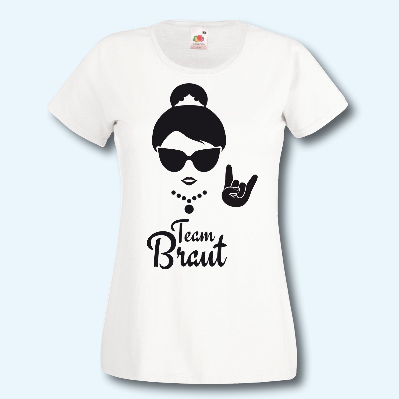 T-Shirt, JGA Team Braut Hipster, Black/White Edition, Junggesellinnenabschied