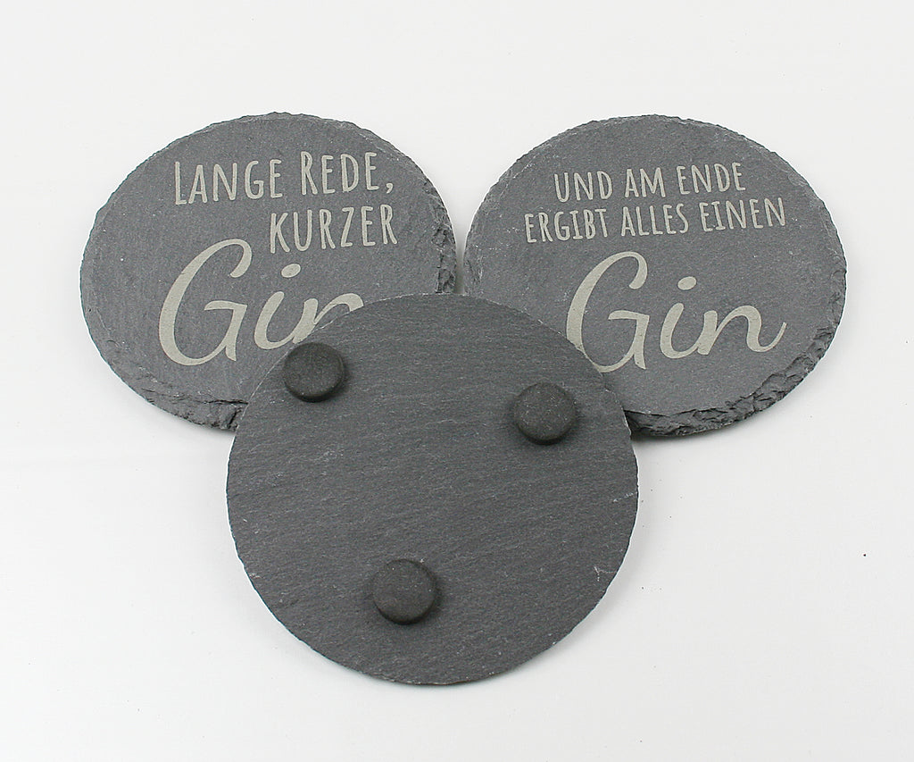 Untersetzer Schiefer - Gin-Sprüche - Geschenkidee - Laser Gravur personalisiert