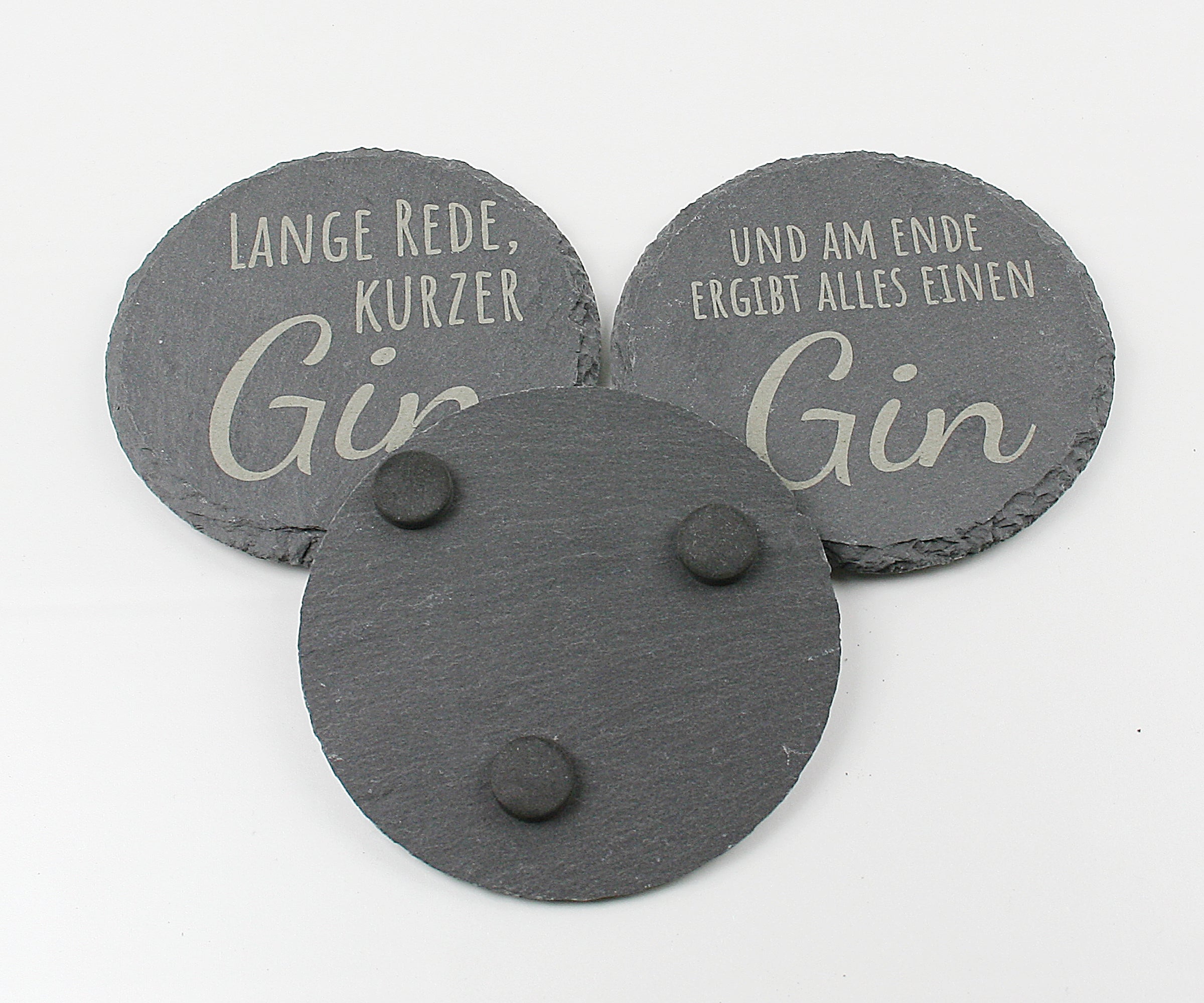 Untersetzer Schiefer - Gin-Sprüche - Geschenkidee - Laser Gravur personalisiert