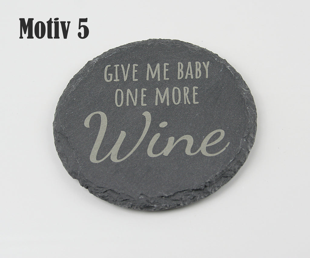 Untersetzer Schiefer - Wein-Sprüche - Geschenkidee - Laser Gravur personalisiert