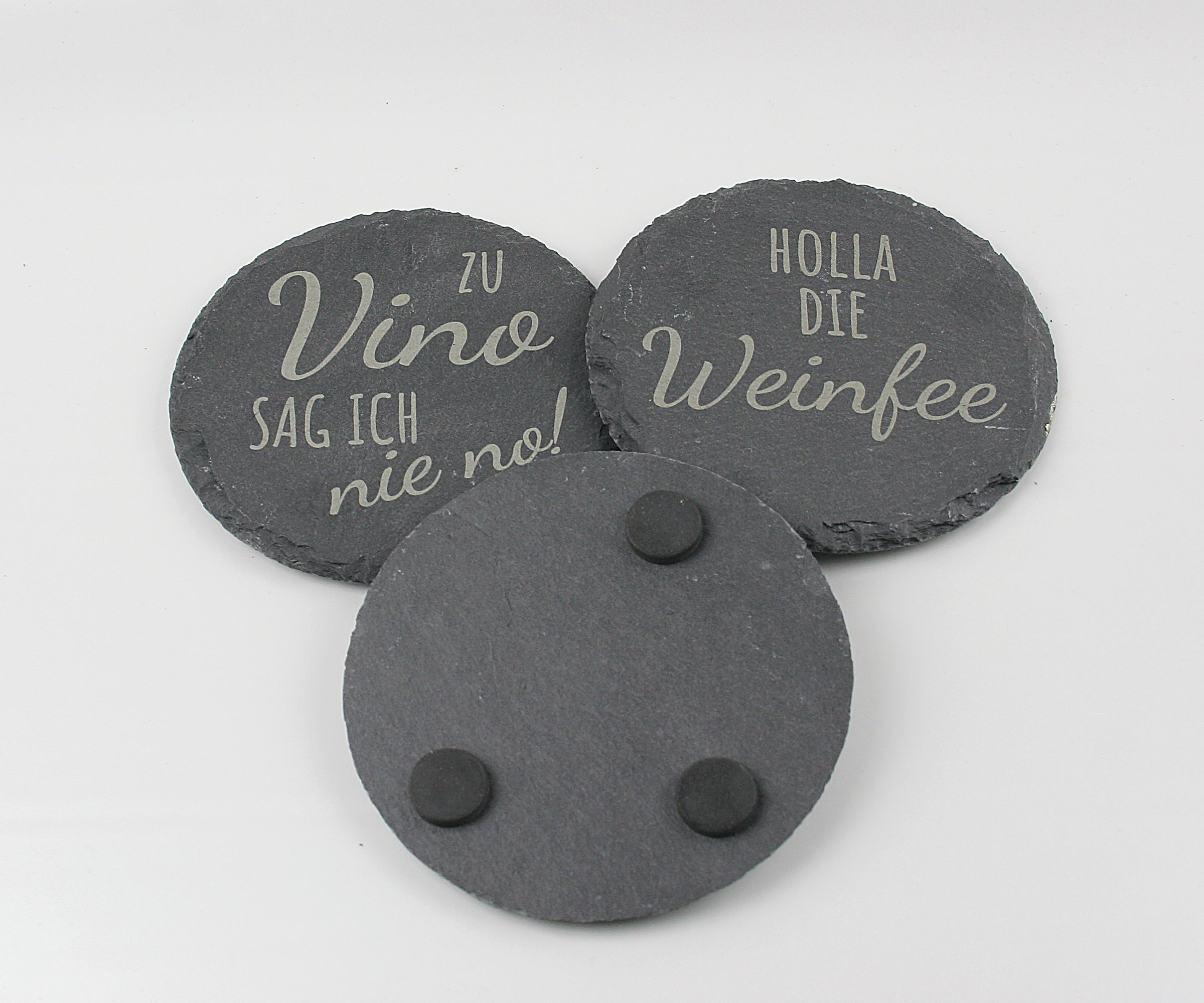 Untersetzer Schiefer - Wein-Sprüche - Geschenkidee - Laser Gravur personalisiert