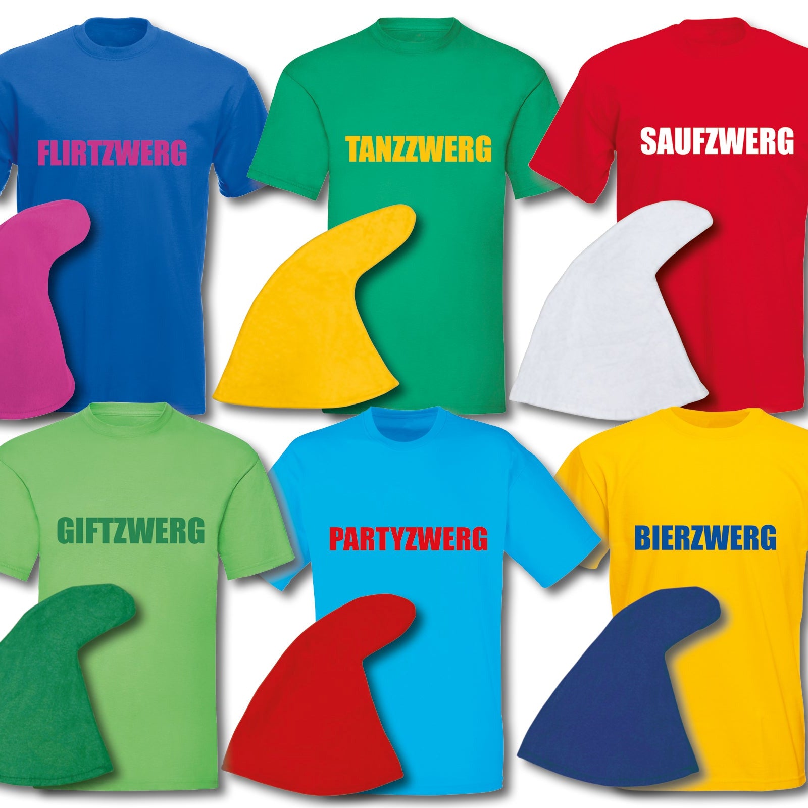 T-Shirt Herren Zwergen Kostüm Wunschtext Zwerg Karneval Fasching Gruppenkostüm